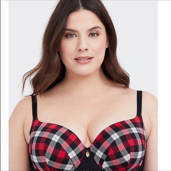 Torrid Push-Up Plunge Bra Plaid 36D NWT - Picture 1 of 4
